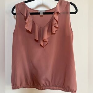 LOFT Women's Blush Ruffle Blouse